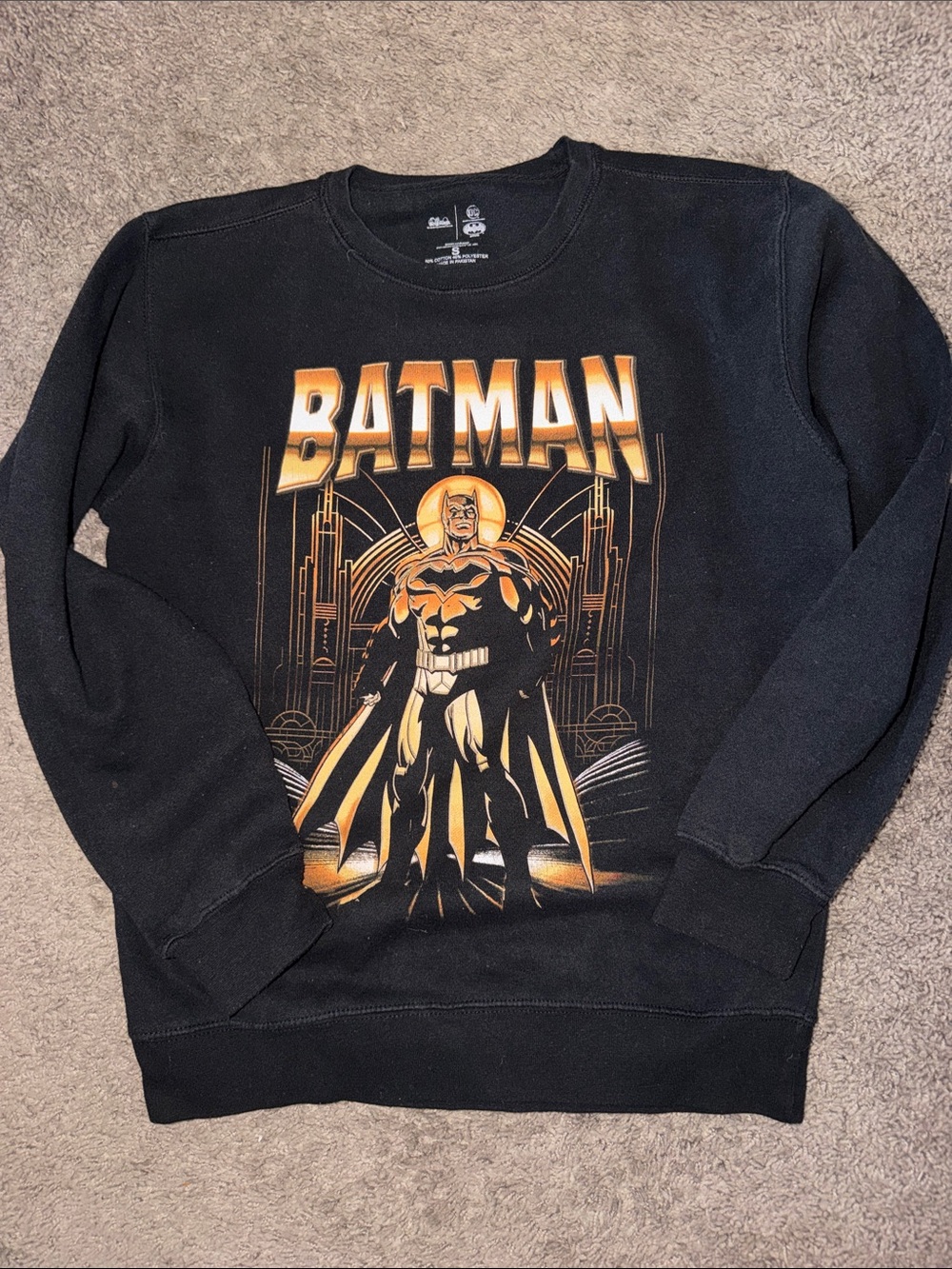 Batman Black Sweatshirt with Gold Graphic